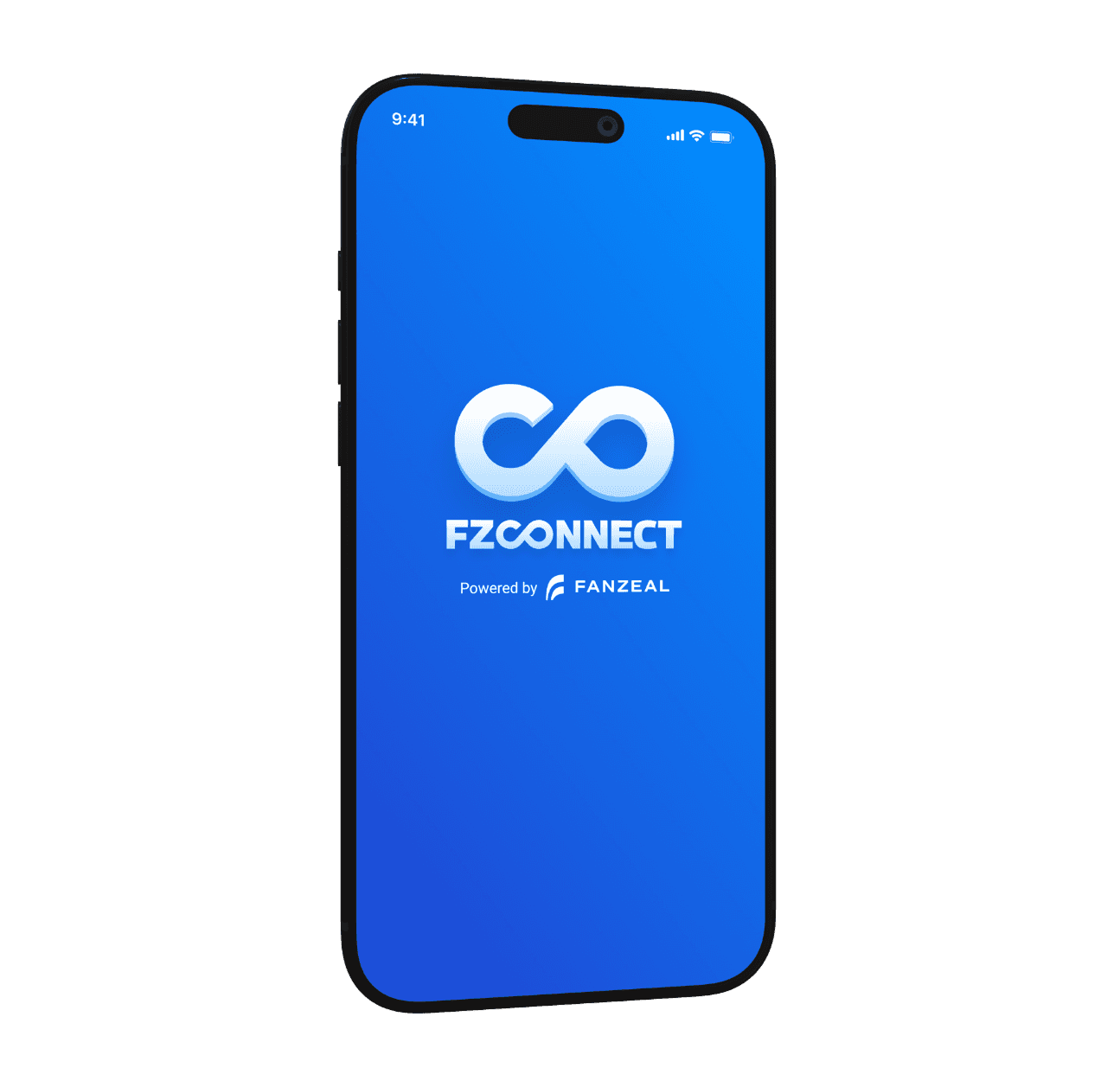FZConnect app splash screen on a phone
